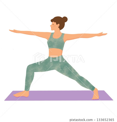 Illustration of a woman doing yoga 133652365