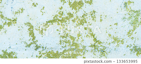 Peeling painted concrete wall, cracks of green blue and beige, peeling paint of the old rough concrete wall, peeling paint texture Peeling painted concrete wall, cracks of green blue and beige, peeling paint of the old rough concrete wall, peeling paint texture 133653995