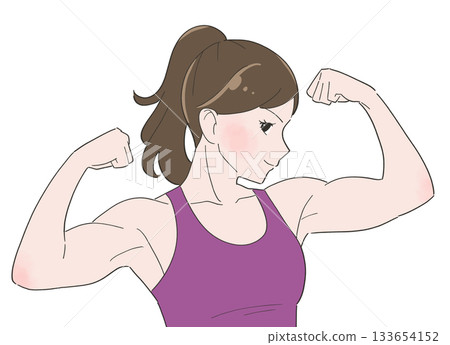 Illustration of a muscular woman 133654152