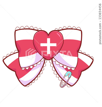 Medical-themed ribbon and safety pin included 133654456
