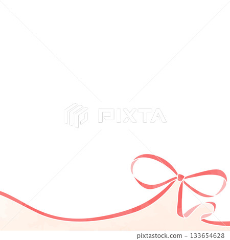 Ribbon decoration frame, background, watercolor style color, square size Ribbon decoration frame, background, watercolor style color, square size 133654628