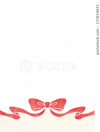 Ribbon decoration frame, background, watercolor style color, portrait orientation Ribbon decoration frame, background, watercolor style color, portrait orientation 133654641