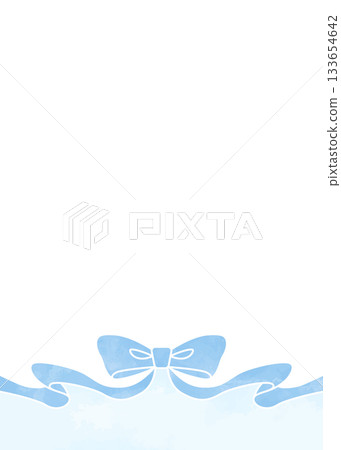 Ribbon decoration frame, background, watercolor style color, portrait orientation Ribbon decoration frame, background, watercolor style color, portrait orientation 133654642