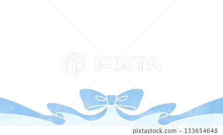 Ribbon decoration frame, background, watercolor style color Ribbon decoration frame, background, watercolor style color 133654648