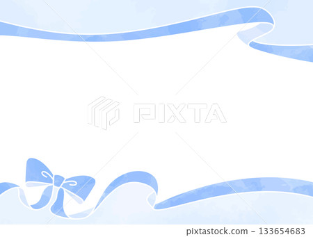 Ribbon decoration frame, background, watercolor style color 133654683
