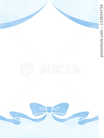 絲帶裝飾框,背景,水彩風格色彩,直式版 絲帶裝飾框,背景,水彩風格色彩,直式版 133654738