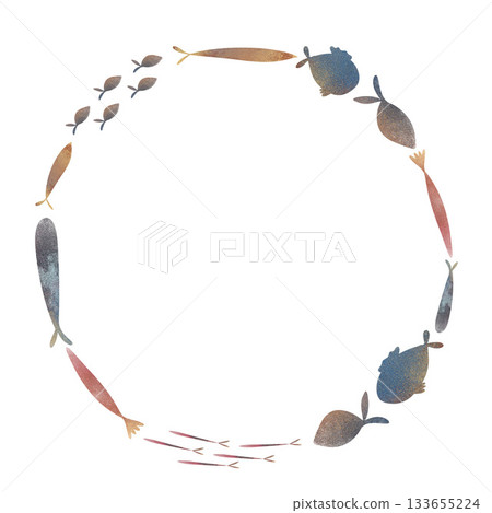 Cute watercolor school of fish swimming in a circle, colorful fish in watercolor style. Children's illustration, perfect for nursery decor, ocean kids posters, apparel, stickers, educational materials Cute watercolor school of fish swimming in a circle, colorful fish in watercolor style. Children's illustration, perfect for nursery decor, ocean kids posters, apparel, stickers, educational materials 133655224