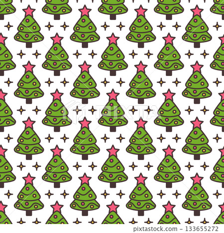 Seamless Christmas tree pattern. Vector repeating background. Seamless Christmas tree pattern. Vector repeating background. 133655272
