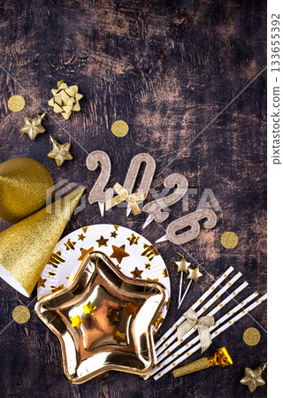 2026 New year background with golden decoration 2026 New year background with golden decoration 133655392