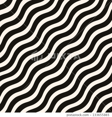 Modern, monochrome vector seamless pattern. Abstract dynamic wave lines for fabric, wallpaper, textile print, cover, and minimal design. Modern, monochrome vector seamless pattern. Abstract dynamic wave lines for fabric, wallpaper, textile print, cover, and minimal design. 133655865
