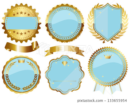 一套6個藍金相框，造型奢華，宛如童話世界。 133655954