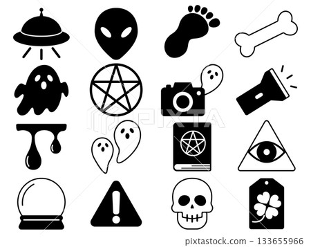 Occult Icon Set of 16 Monotone Occult Icon Set of 16 Monotone 133655966