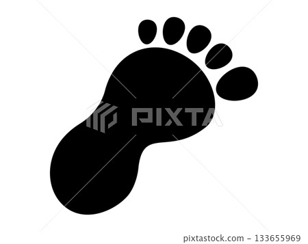 單色人腳圖標 133655969