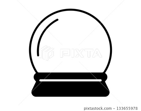 水晶球圖示單色 水晶球圖示單色 133655978