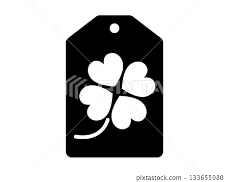 三葉草護身符圖示(單色) 三葉草護身符圖示(單色) 133655980