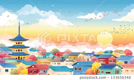 櫻花在街上飄落 133656348