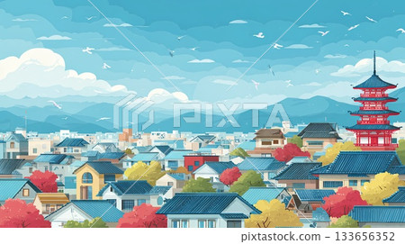 城市景觀，藍天 133656352