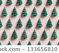 Christmas ornament. Seamless pattern. Green Christmas trees. Minimalist style. 133656810