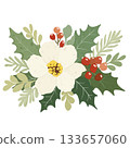 Flower with Hollies berries 133657060