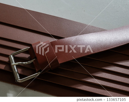 Close up of leather belts. Close up of leather belts. 133657105