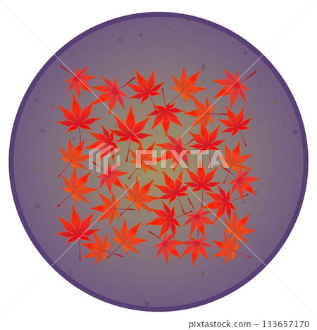 Illustration of autumn maple leaves with a circular background Illustration of autumn maple leaves with a circular background 133657170