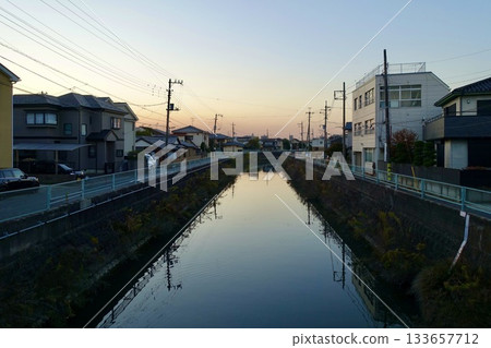 Mama River at dusk, Ichikawa City Mama River at dusk, Ichikawa City 133657712