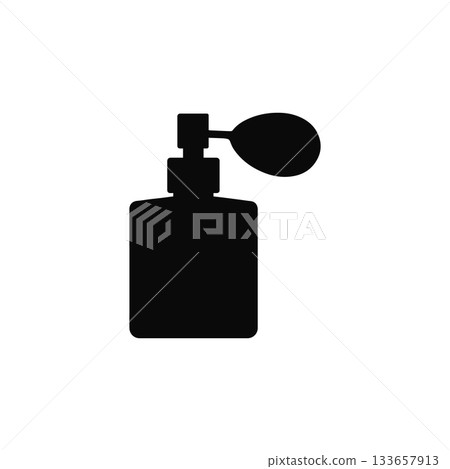 perfume bottle silhouette fragrance container isolated on white background perfume bottle silhouette fragrance container isolated on white background 133657913