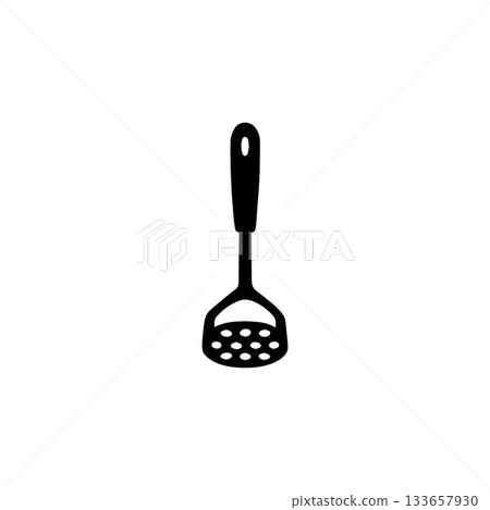 potato masher silhouette kitchen utensil isolated on white background potato masher silhouette kitchen utensil isolated on white background 133657930