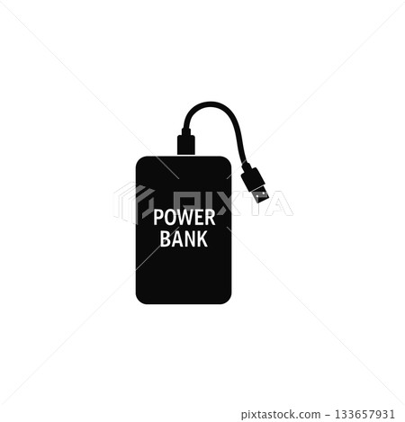 power bank icon silhouette portable charger for mobile device and electronic gadget illustration power bank icon silhouette portable charger for mobile device and electronic gadget illustration 133657931