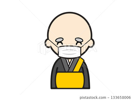 一幅僧侶戴著面具的插圖 一幅僧侶戴著面具的插圖 133658006