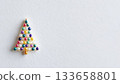 Handmade Christmas tree object made with wire and beads 133658801