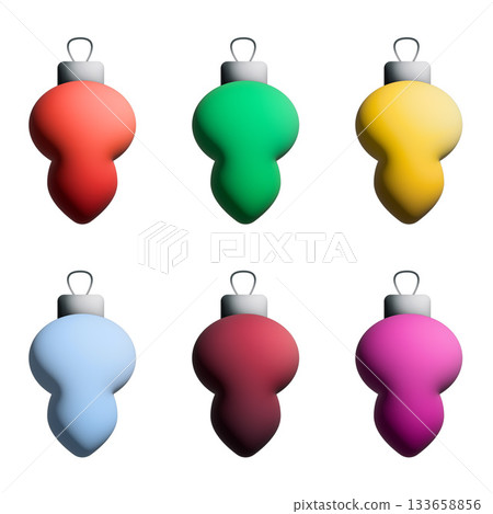 Colorful Abstract Christmas Ornaments, Modern Gradient Holiday Baubles Set. Vector illustration Colorful Abstract Christmas Ornaments, Modern Gradient Holiday Baubles Set. Vector illustration 133658856
