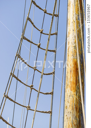 Mast rigging on sky 133658967