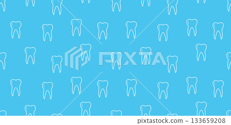 Cartoon teeth seamless pattern. Dentistry background, vector illustration medical concept. 133659208