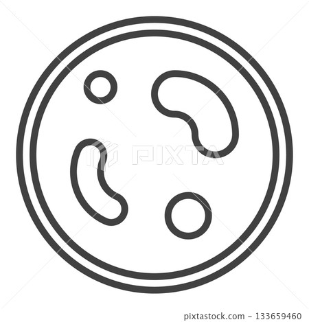 Bacteria on a Petri dish vector Chemistry outline icon or symbol Bacteria on a Petri dish vector Chemistry outline icon or symbol 133659460