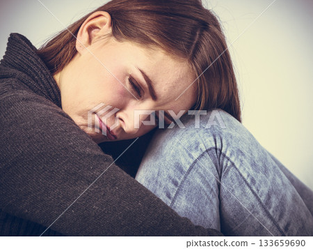 Unhappy and sad woman 133659690