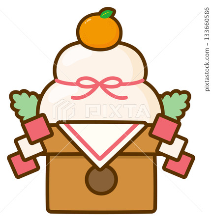 Illustration of New Year's Kagami Mochi 133660586