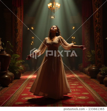 Captivating dancer in a grand hall under soft lights Generative AI Captivating dancer in a grand hall under soft lights Generative AI 133661365