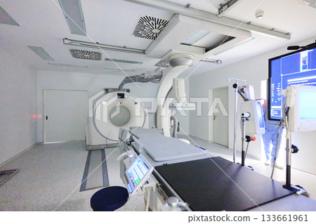 Modern medical imaging room equipped with advanced technology for diagnostic procedures 133661961