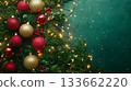 A Christmas tree with red and gold ornaments 133662220