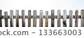 Old wooden fence isolated on a white background. 133663003