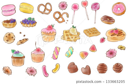 可愛甜點水彩插畫集 133663205