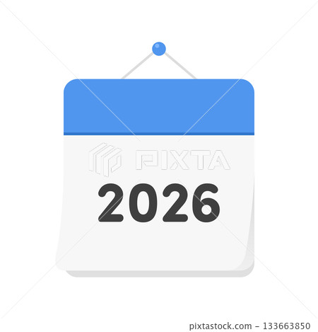 2026 年日曆圖示 - 簡約時尚的日曆和年度計畫封面圖片素材 2026 年日曆圖示 - 簡約時尚的日曆和年度計畫封面圖片素材 133663850