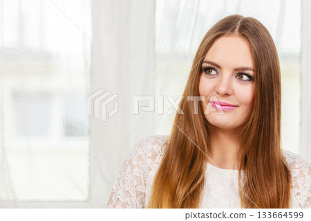 Portrait of happy, positive attractive woman Portrait of happy, positive attractive woman 133664599