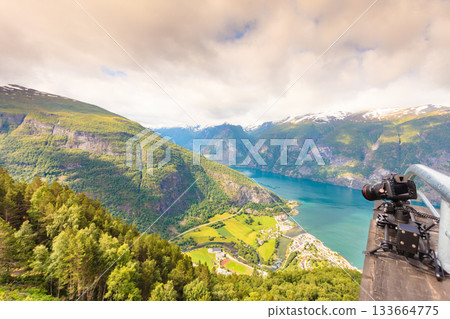 Camera in mountains, photography in wildlife Camera in mountains, photography in wildlife 133664775