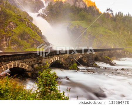 Latefossen waterfall in Norway Latefossen waterfall in Norway 133664778