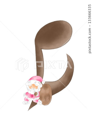 Musical note with Santa Claus 133666335
