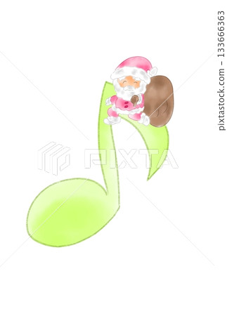Musical note with Santa Claus 133666363