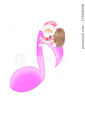 Musical note with Santa Claus Musical note with Santa Claus 133666366