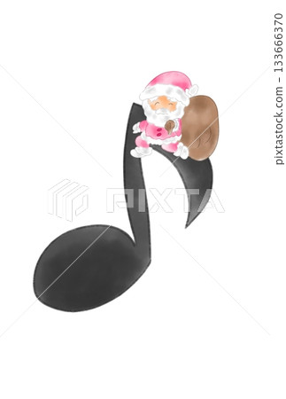 Musical note with Santa Claus Musical note with Santa Claus 133666370